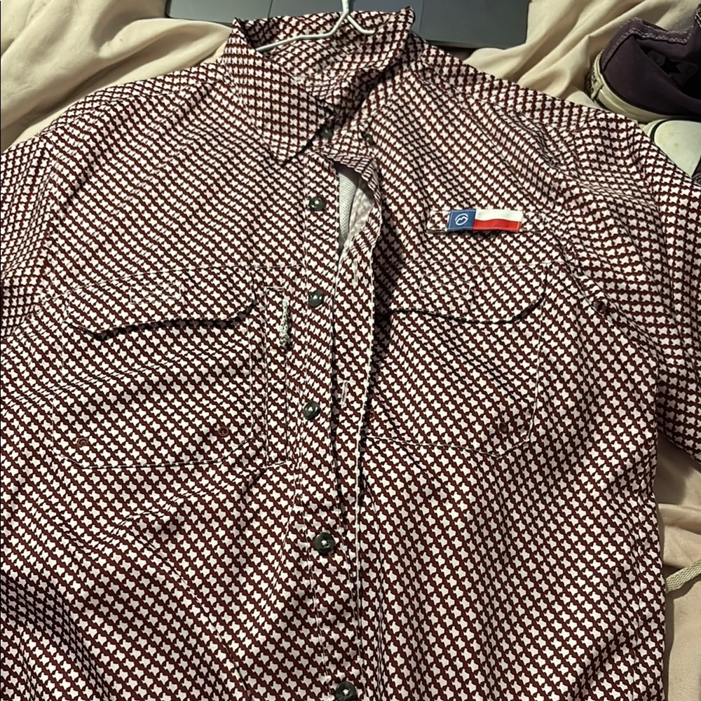 A&M Texas Patterned Button-Up Shirt